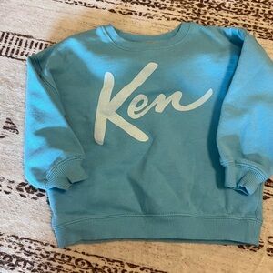 Show me your Mumu x Barbie Ken logo fleece crewneck sweatshirt 3T EUC blue